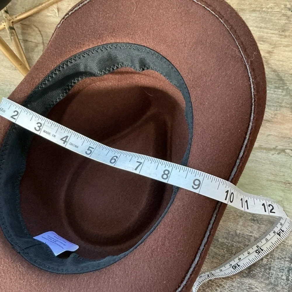 Western Cowboy Hat Brown With Star Accents Big Girls/  Women Wool Mix